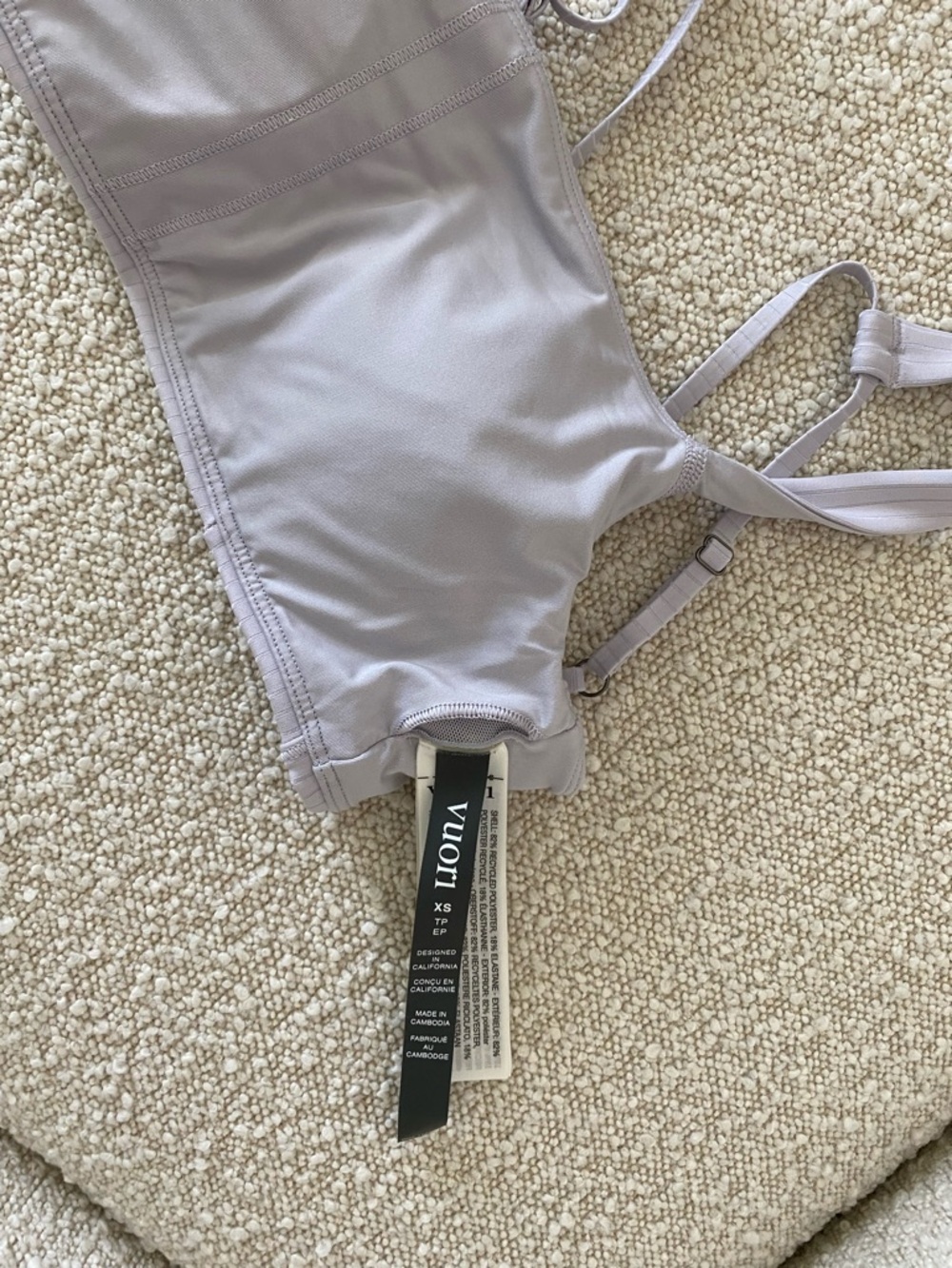 Vuori Inversion Rib Sports Bra and Leggings Matching Set 'Lavender Ice' XS - Picture 6 of 14